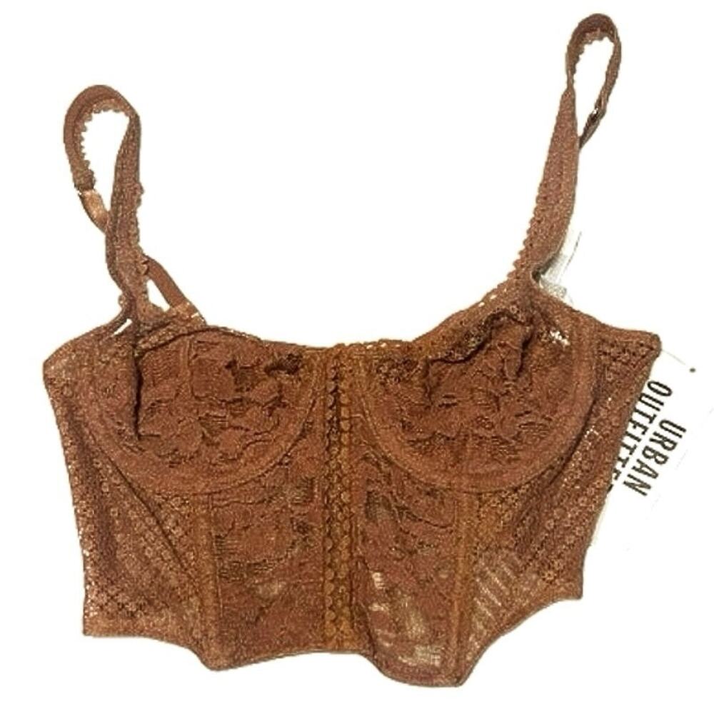 Urban Outfitters Out From Under brown lace corset top bustier bralette - SMALL - Picture 3 of 5